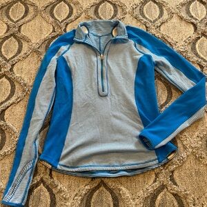 lululemon athletica Blue and white Half-Zip Hoodie u-turn reversible